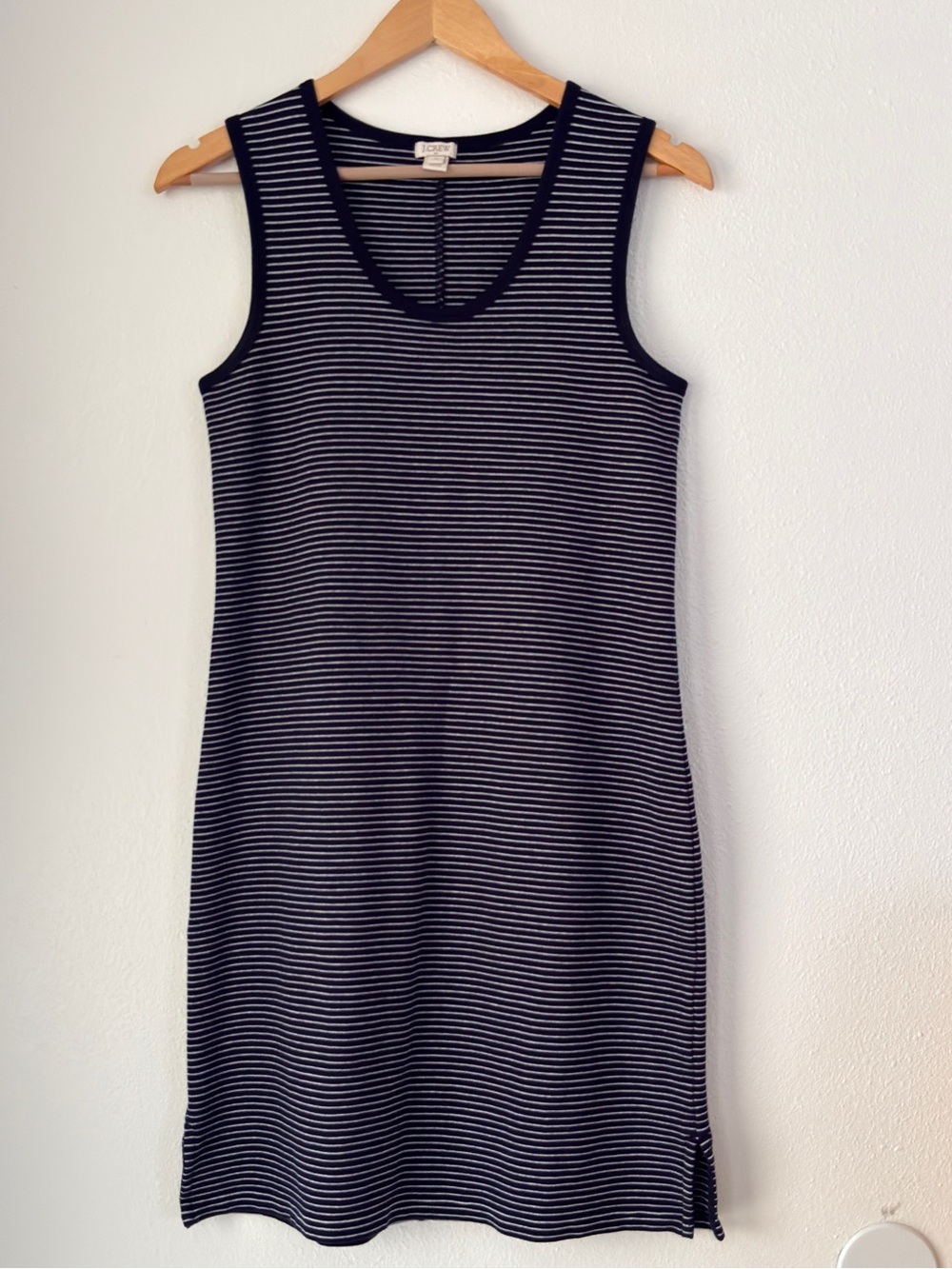 J. Crew Womens Dress XS Striped Dress Navy White Knit